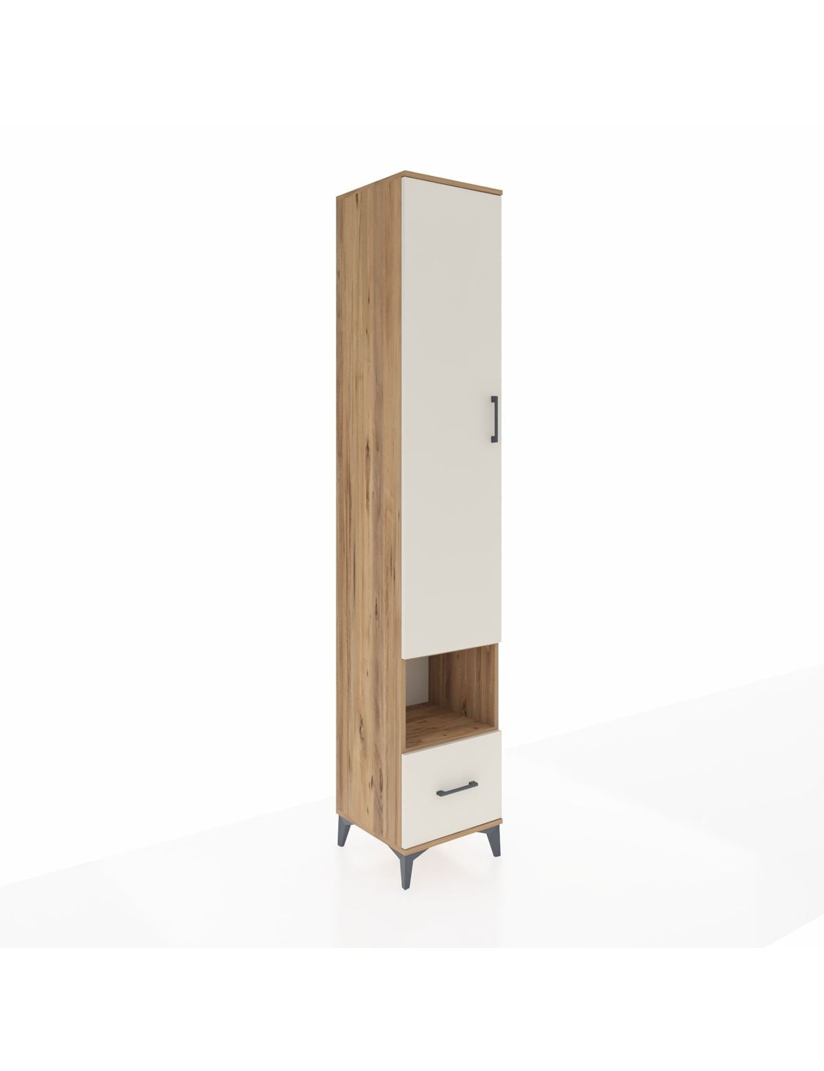 Hyperion Dolap 4 Raflı Tek Çekmeceli Tek Askılı 44x44x243 Çam-Aytaşı