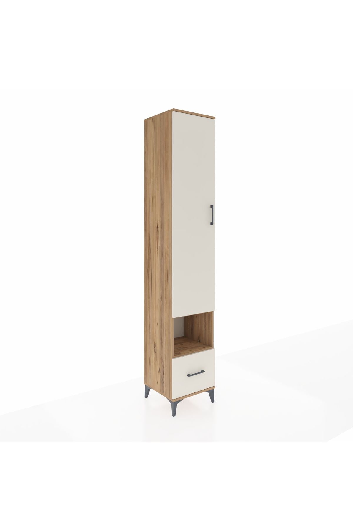 Hyperion Dolap 4 Raflı Tek Çekmeceli Tek Askılı 44x44x243 Çam-Aytaşı