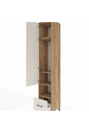 Hyperion Dolap 4 Raflı Tek Çekmeceli Tek Askılı 44x44x243 Çam-Aytaşı