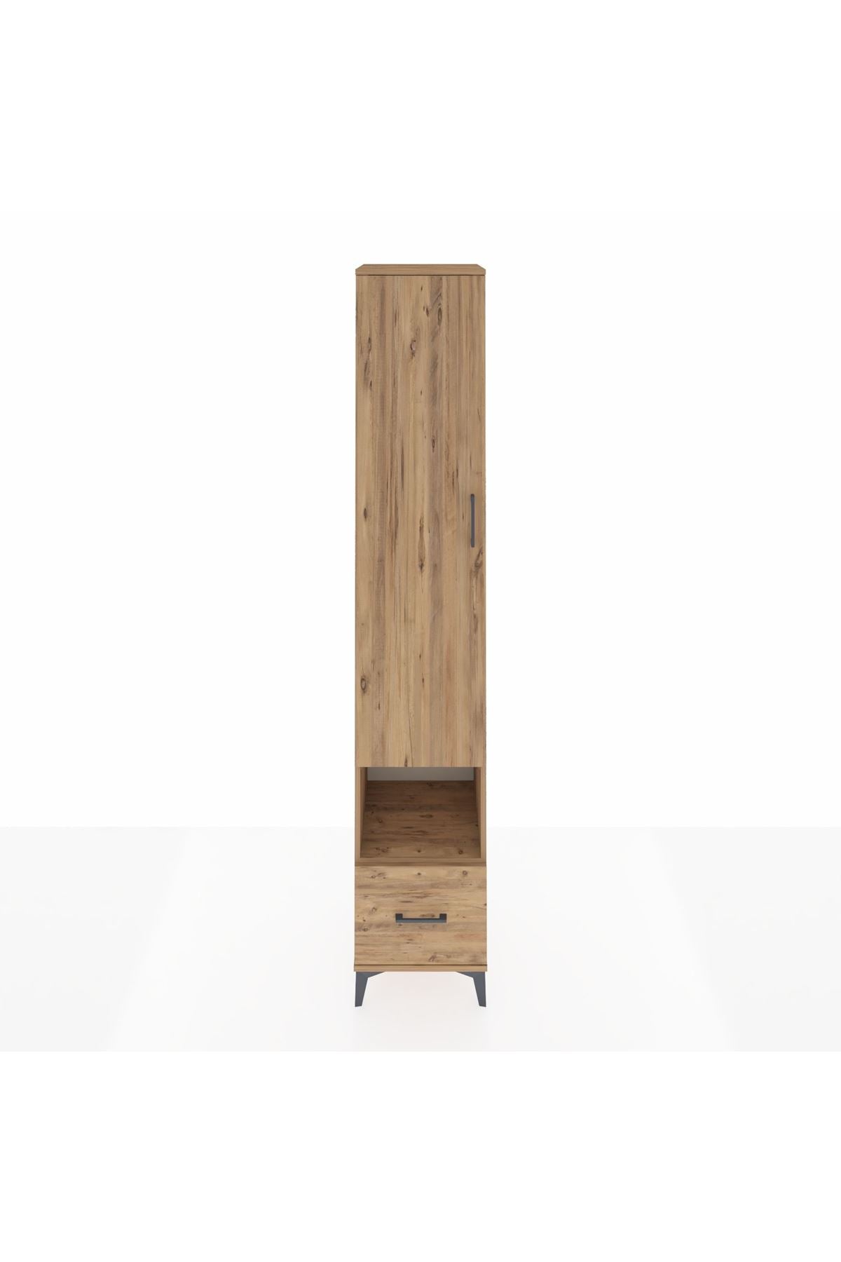 Hyperion Dolap 4 Raflı Tek Çekmeceli Tek Askılı 44x44x243 Çam-Çam