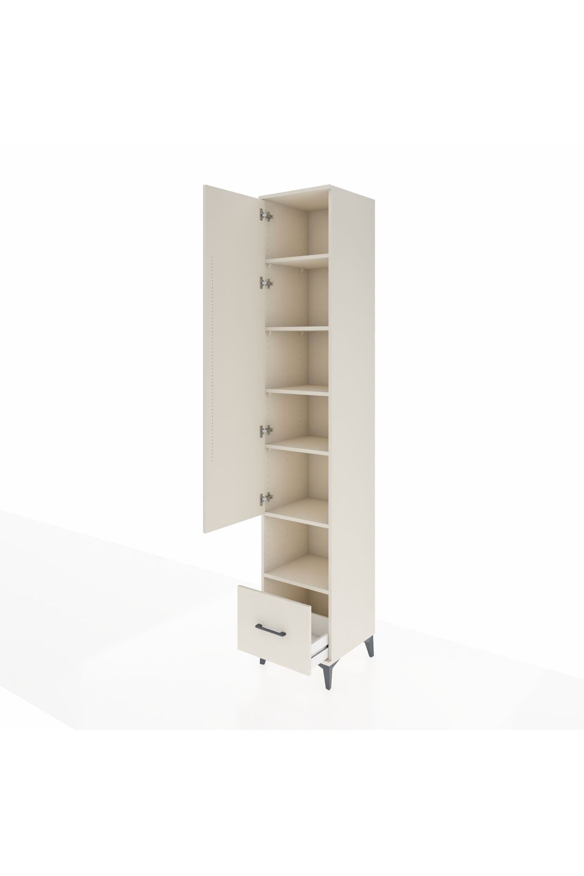 Hyperion Dolap 6 Raflı Tek Çekmeceli Tek Kapaklı 44x44x243 Aytaşı-Aytaşı