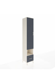 Hyperion Dolap 6 Raflı Tek Çekmeceli Tek Kapaklı 44x44x243 Aytaşı-Antrasit