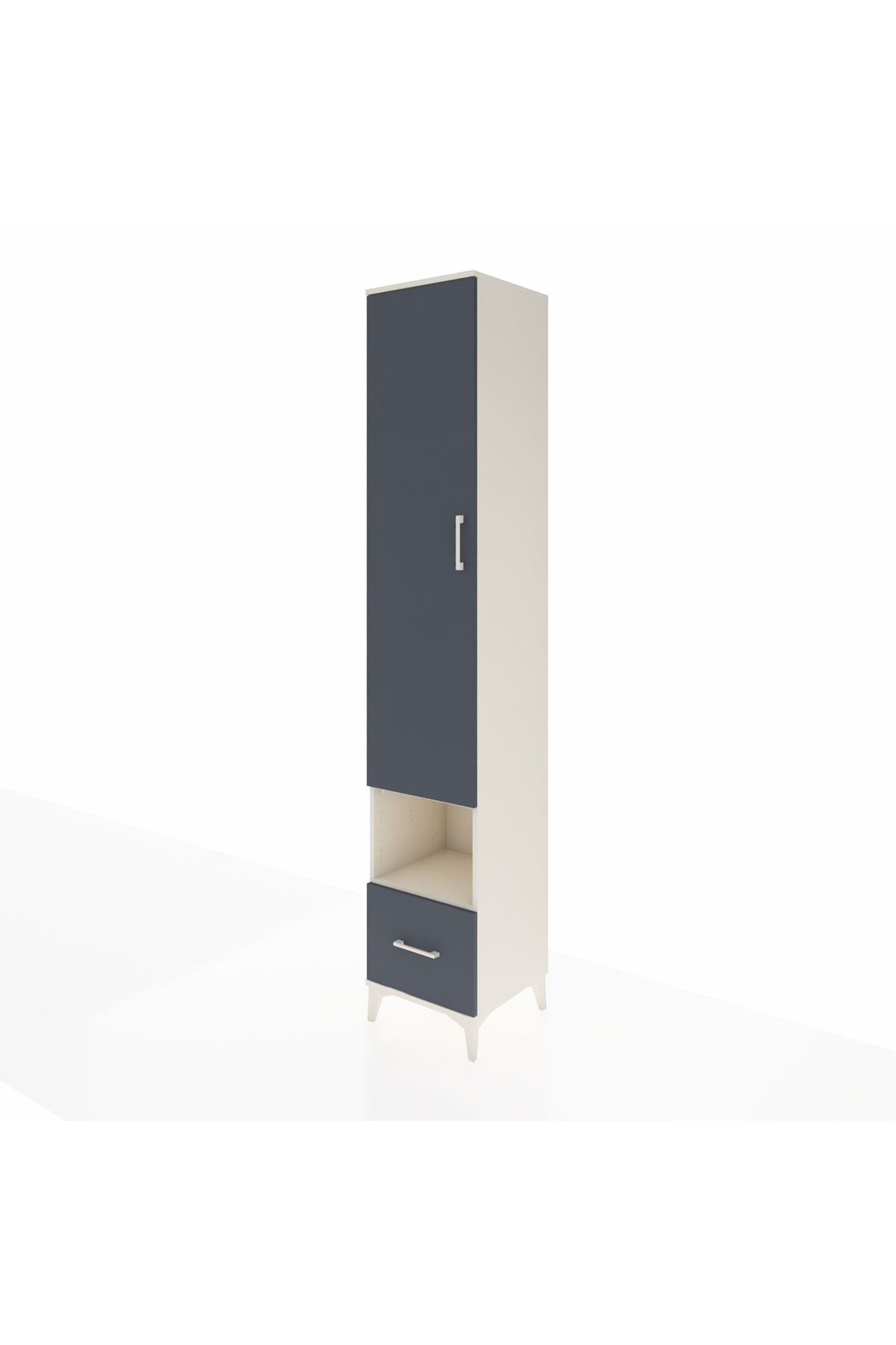 Hyperion Dolap 6 Raflı Tek Çekmeceli Tek Kapaklı 44x44x243 Aytaşı-Antrasit