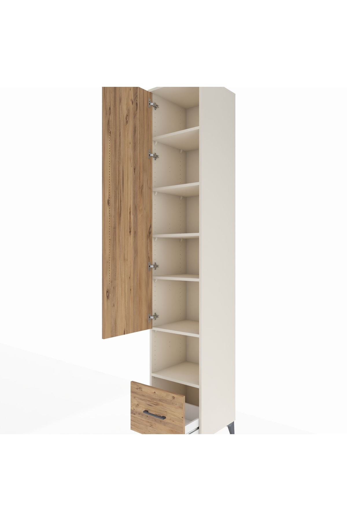 Hyperion Dolap 6 Raflı Tek Çekmeceli Tek Kapaklı 44x44x243 Aytaşı-Çam