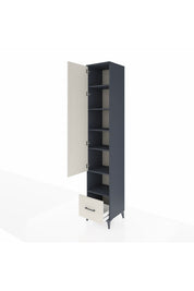 Hyperion Dolap 6 Raflı Tek Çekmeceli Tek Kapaklı 44x44x243 Antrasit-Aytaşı