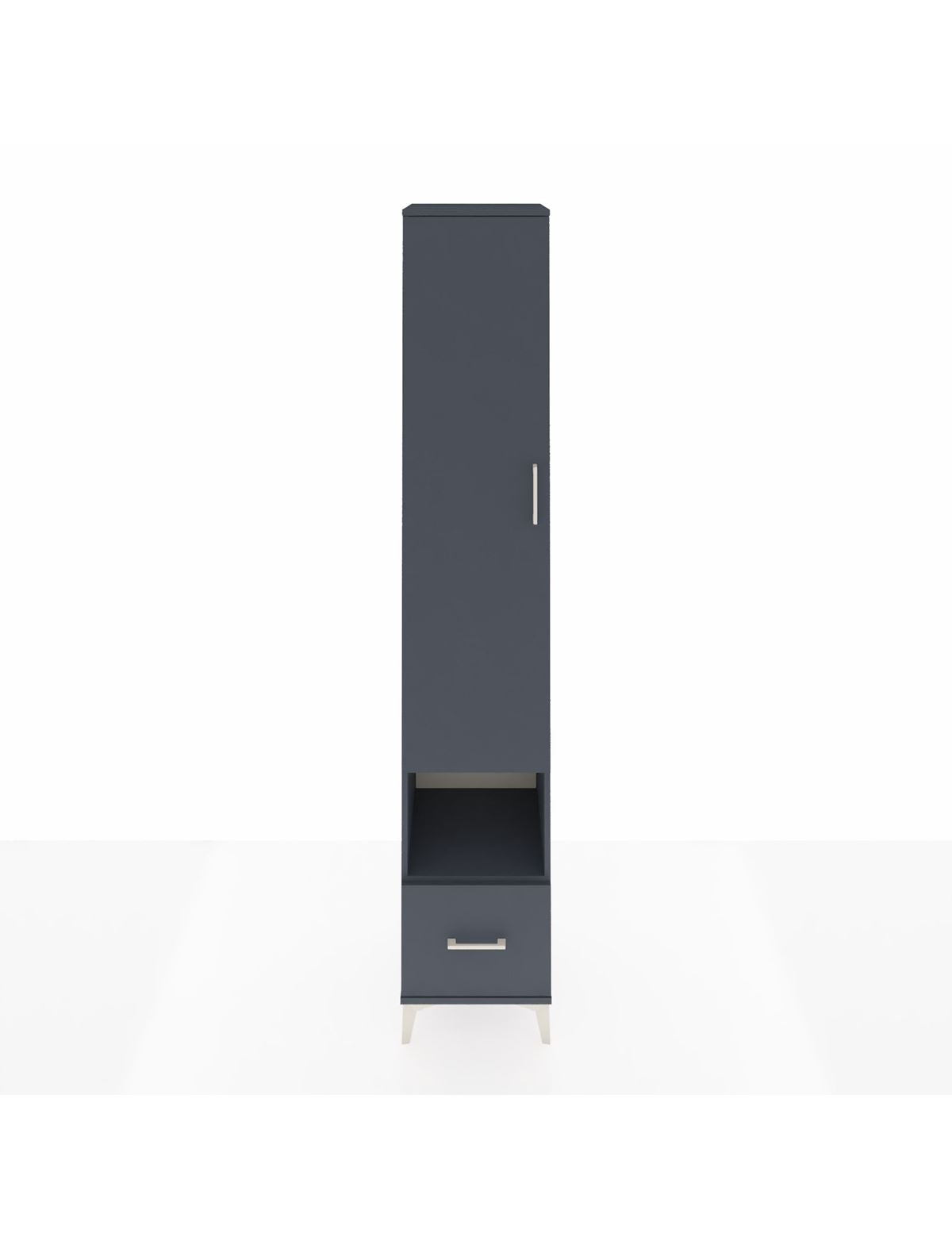 Hyperion Dolap 6 Raflı Tek Çekmeceli Tek Kapaklı 44x44x243 Antrasit-Antrasit