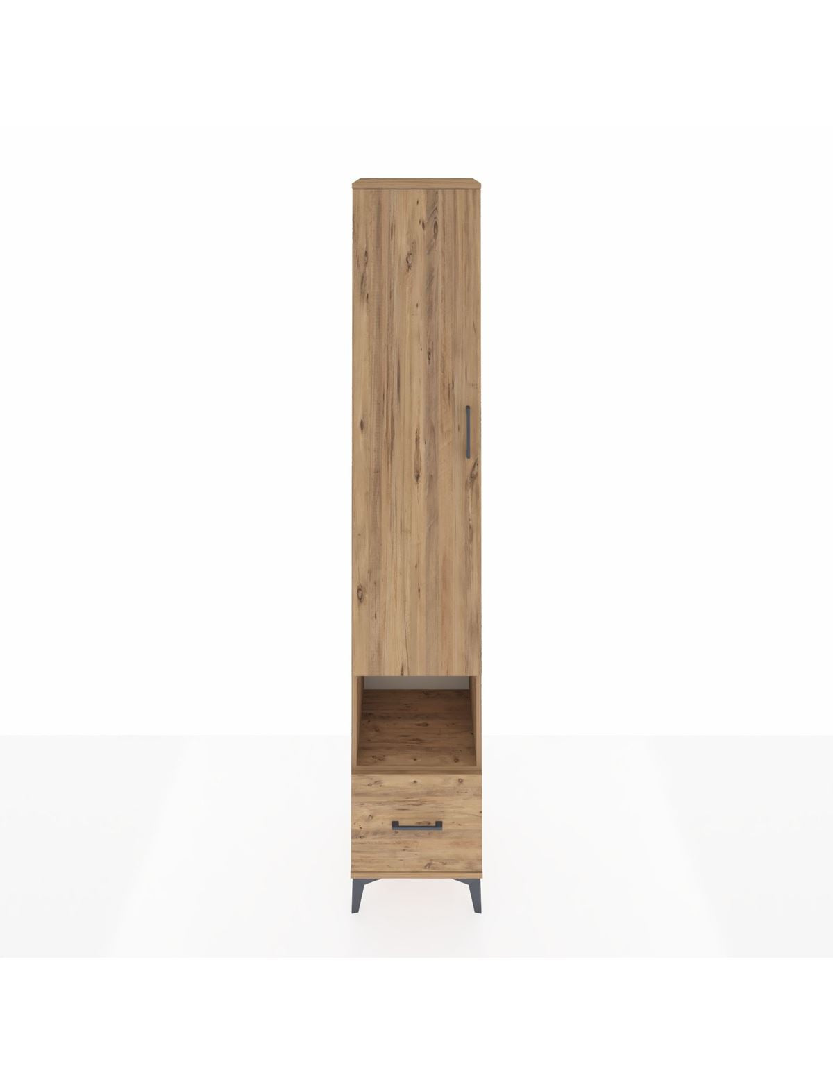 Hyperion Dolap 6 Raflı Tek Çekmeceli Tek Kapaklı 44x44x243 Çam-Çam