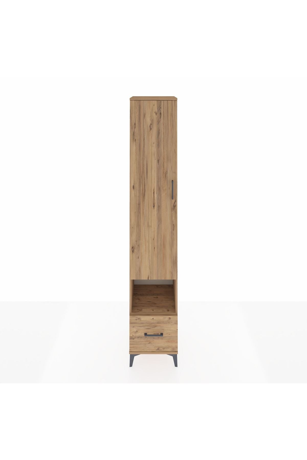 Hyperion Dolap 6 Raflı Tek Çekmeceli Tek Kapaklı 44x44x243 Çam-Çam