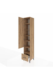 Hyperion Dolap 6 Raflı Tek Çekmeceli Tek Kapaklı 44x44x243 Çam-Çam