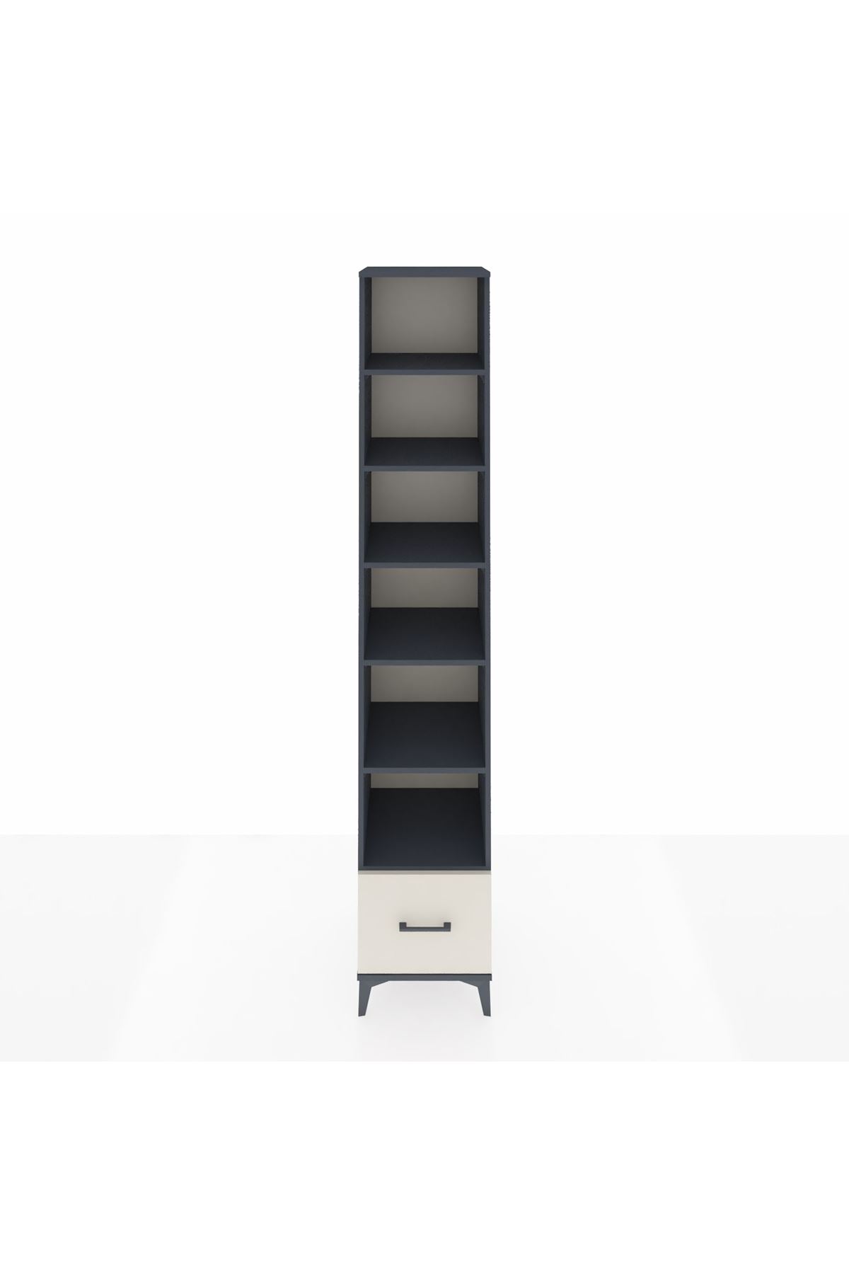 Hyperion Dolap 6 Raflı Tek Çekmeceli 44x44x243 Antrasit-Aytaşı