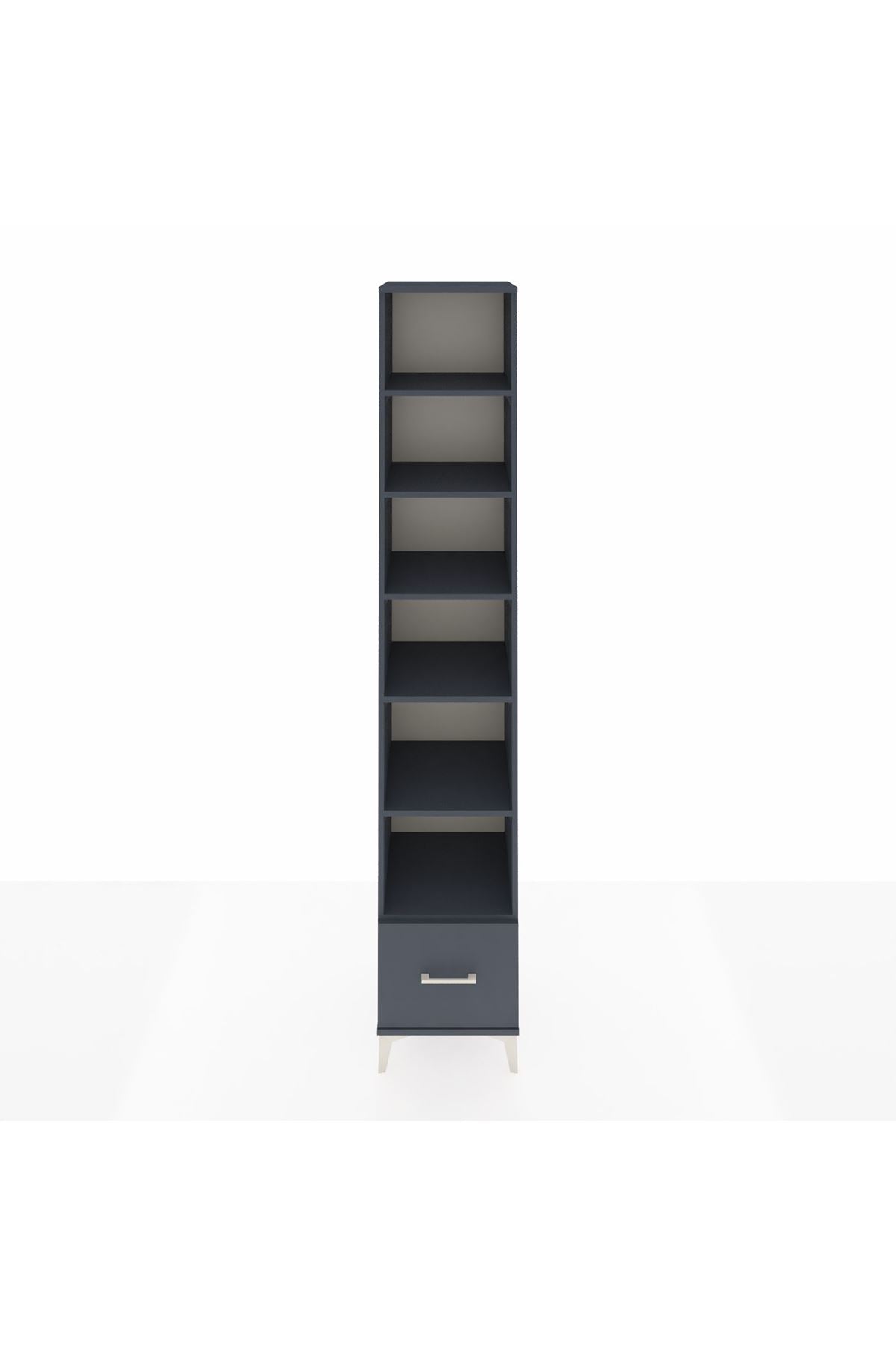 Hyperion Dolap 6 Raflı Tek Çekmeceli 44x44x243 Antrasit-Antrasit