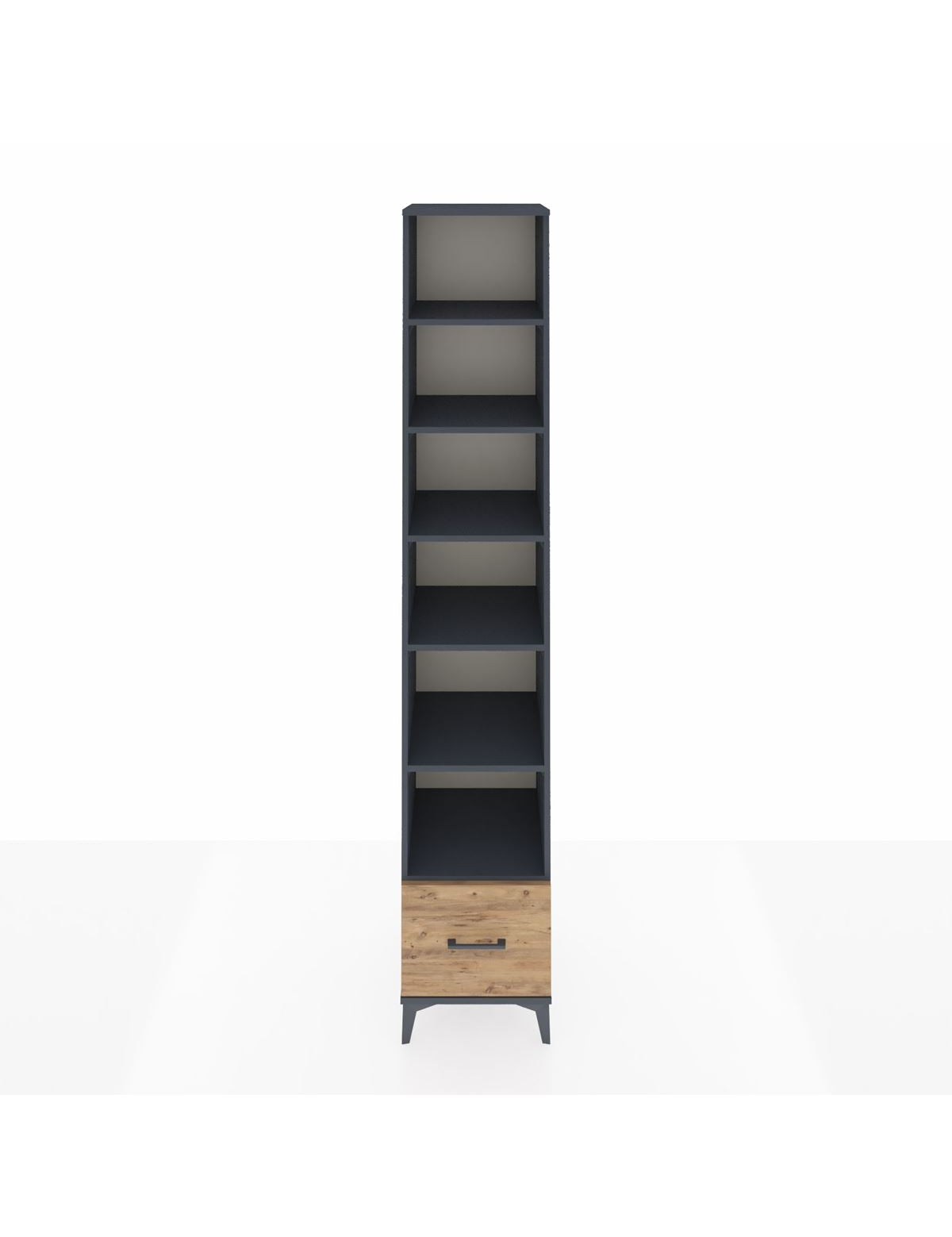 Hyperion Dolap 6 Raflı Tek Çekmeceli 44x44x243 Antrasit-Çam