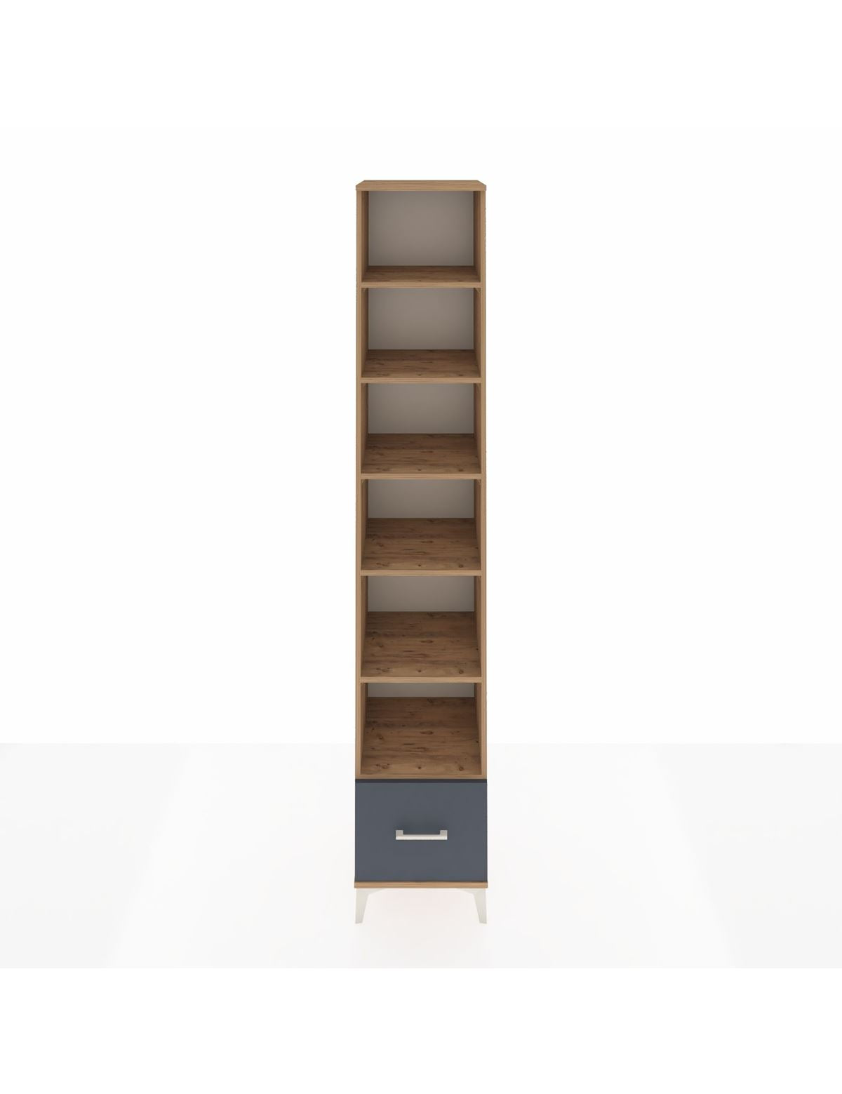 Hyperion Dolap 6 Raflı Tek Çekmeceli 44x44x243 Çam-Antrasit