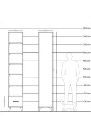 Hyperion Dolap 6 Raflı Tek Çekmeceli 44x44x243 Çam-Antrasit