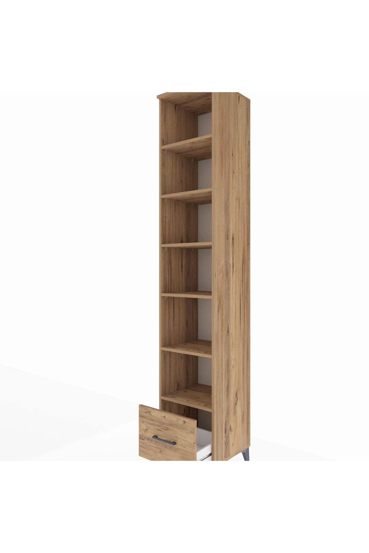 Hyperion Dolap 6 Raflı Tek Çekmeceli 44x44x243 Çam-Çam