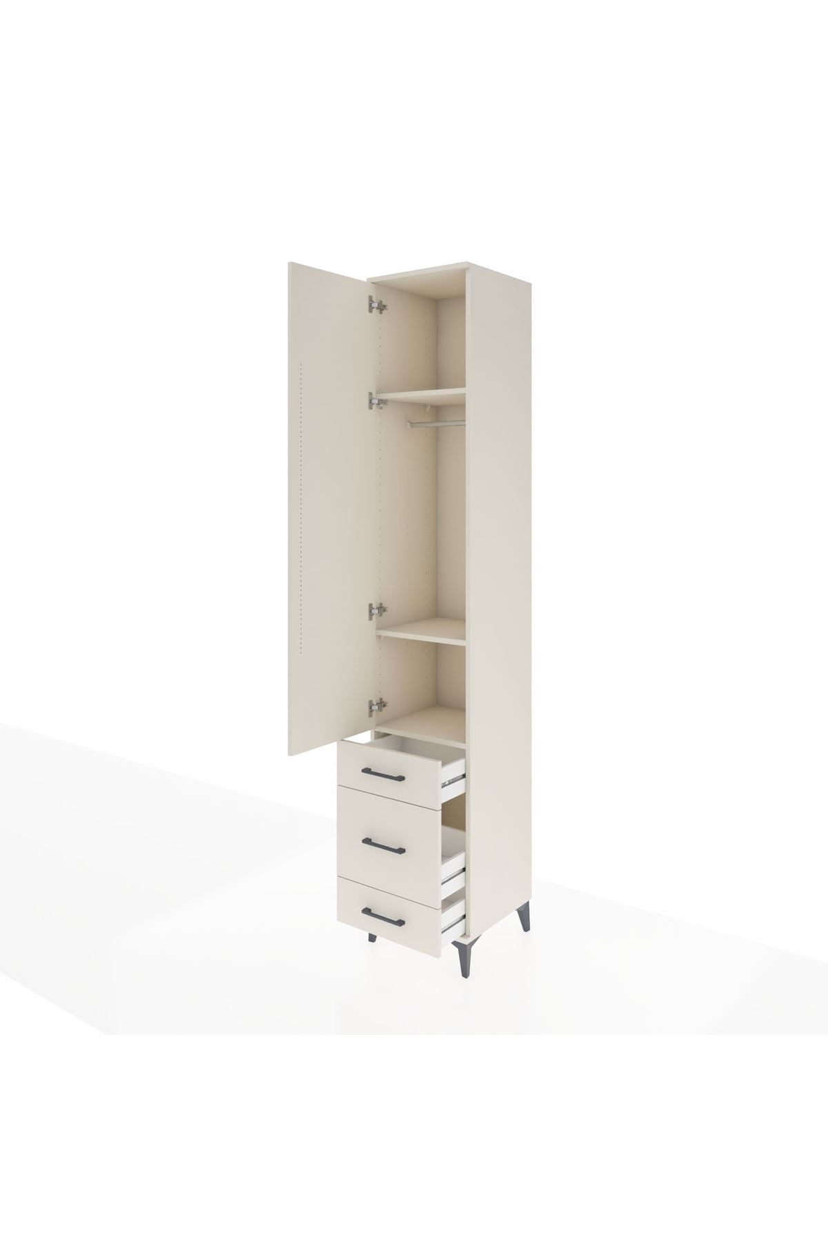 Hyperion Dolap 3 Raflı 3 Çekmeceli Tek Askılı 44x44x243 Aytaşı-Aytaşı
