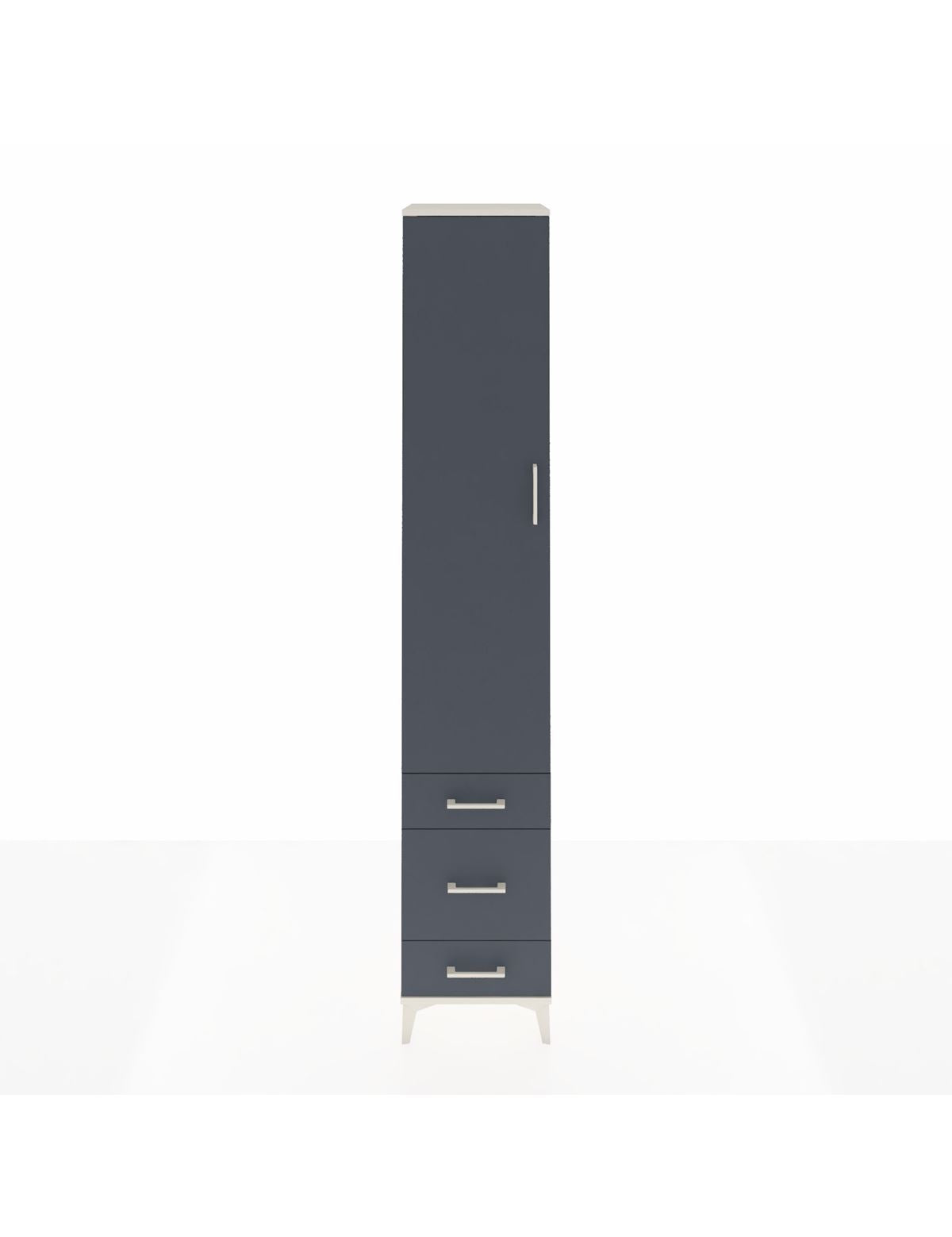 Hyperion Dolap 3 Raflı 3 Çekmeceli Tek Askılı 44x44x243 Aytaşı-Antrasit