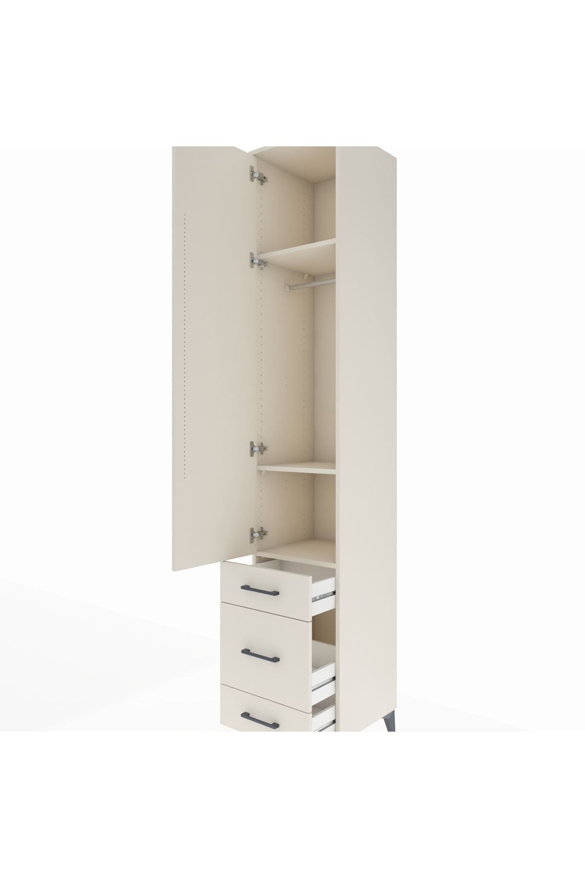 Hyperion Dolap 3 Raflı 3 Çekmeceli Tek Askılı 44x44x243 Aytaşı-Aytaşı