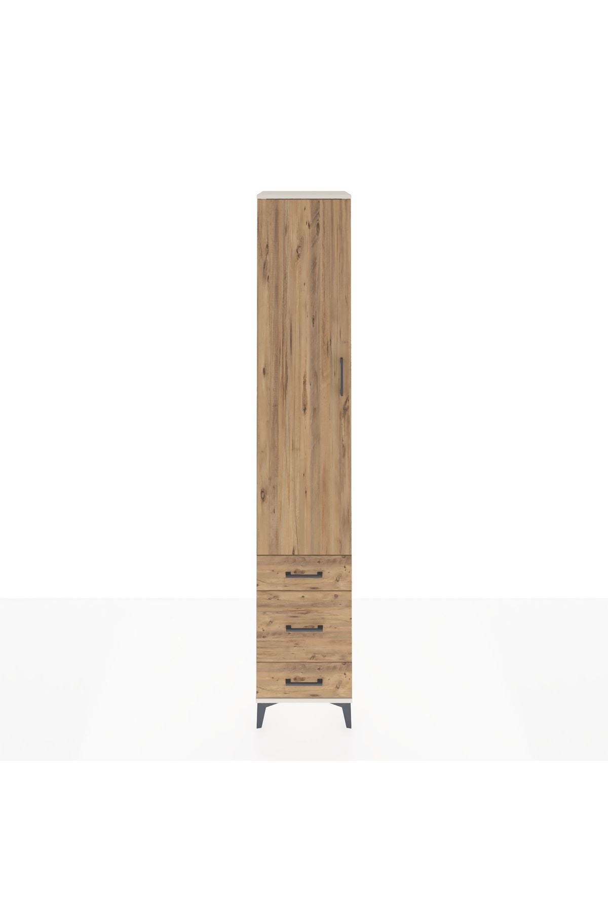 Hyperion Dolap 3 Raflı 3 Çekmeceli Tek Askılı 44x44x243 Aytaşı-Çam