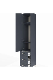 Hyperion Dolap 3 Raflı 3 Çekmeceli Tek Askılı 44x44x243 Antrasit-Antrasit