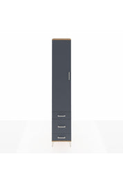 Hyperion Dolap 3 Raflı 3 Çekmeceli Tek Askılı 44x44x243 Çam-Antrasit