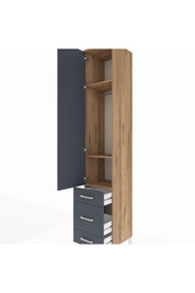 Hyperion Dolap 3 Raflı 3 Çekmeceli Tek Askılı 44x44x243 Çam-Antrasit