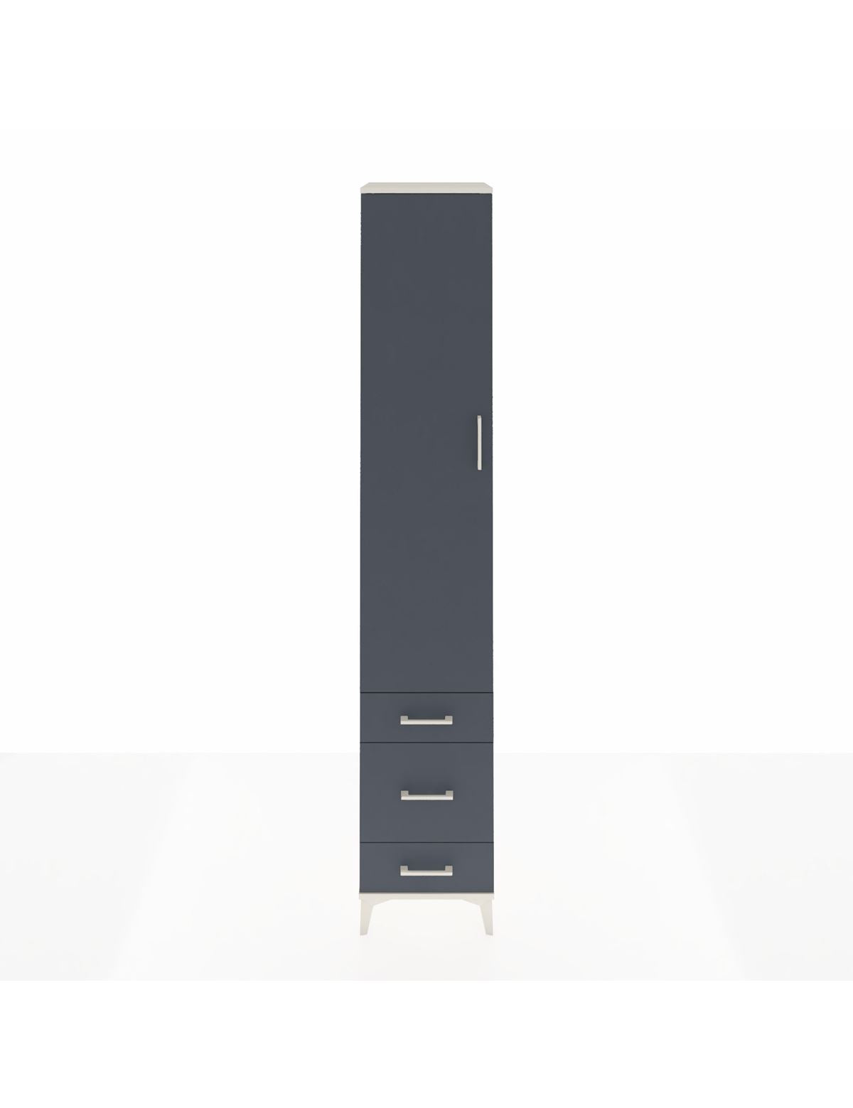 Hyperion Dolap 5 Raflı 3 Çekmeceli Tek Kapaklı 44x44x243 Aytaşı-Antrasit