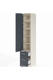 Hyperion Dolap 5 Raflı 3 Çekmeceli Tek Kapaklı 44x44x243 Aytaşı-Antrasit