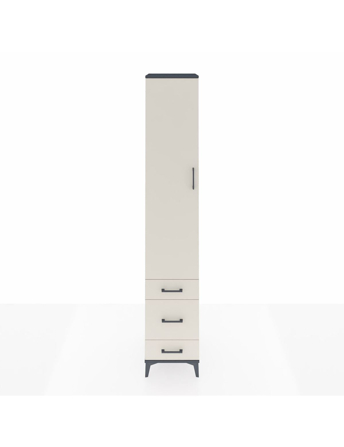 Hyperion Dolap 5 Raflı 3 Çekmeceli Tek Kapaklı 44x44x243 Antrasit-Aytaşı