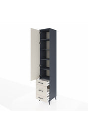 Hyperion Dolap 5 Raflı 3 Çekmeceli Tek Kapaklı 44x44x243 Antrasit-Aytaşı