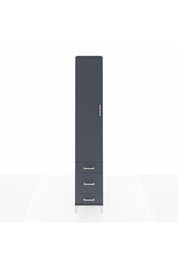 Hyperion Dolap 5 Raflı 3 Çekmeceli Tek Kapaklı 44x44x243 Antrasit-Antrasit