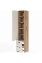 Hyperion Dolap 5 Raflı 3 Çekmeceli Tek Kapaklı 44x44x243 Çam-Aytaşı