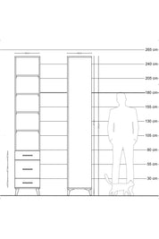Hyperion Dolap 5 Raflı 3 Çekmeceli 44x44x243 Aytaşı-Aytaşı
