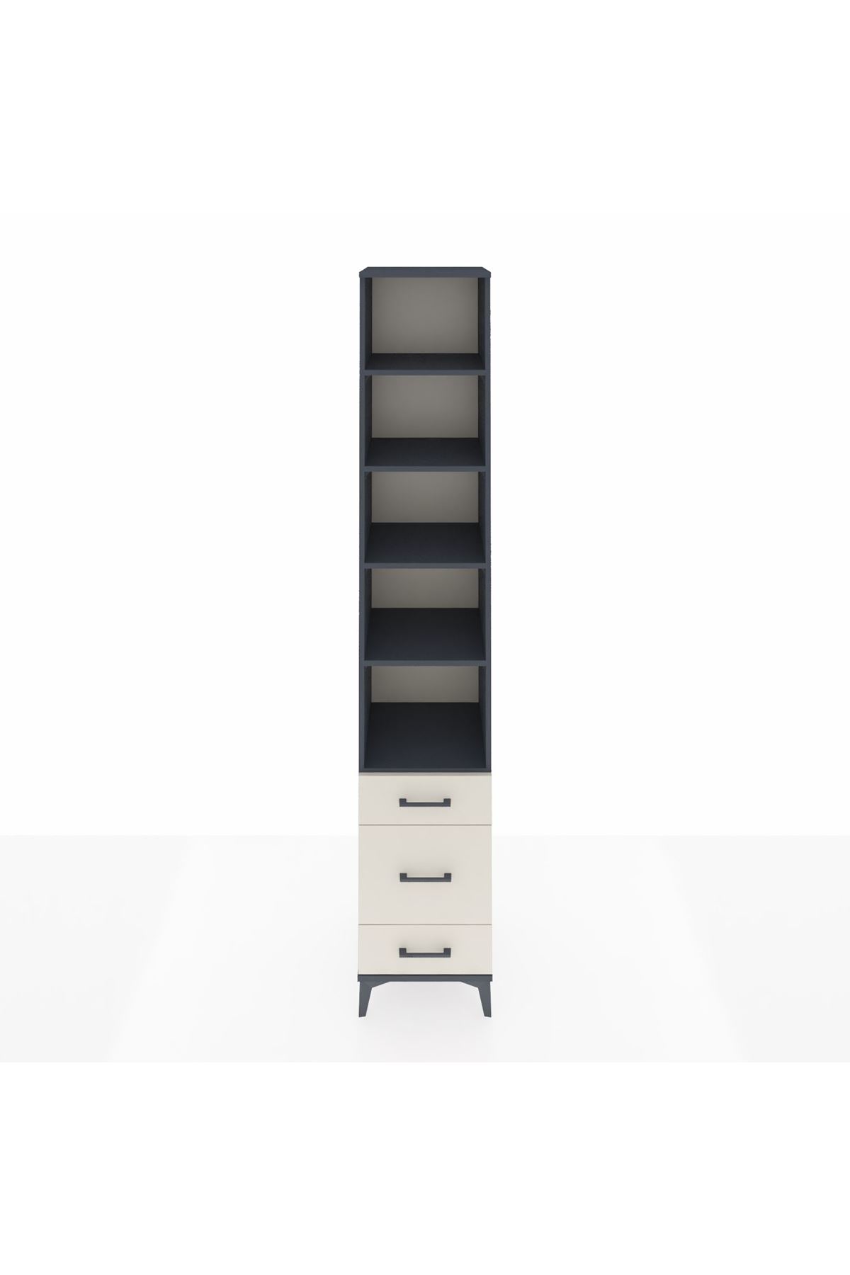 Hyperion Dolap 5 Raflı 3 Çekmeceli 44x44x243 Antrasit-Aytaşı