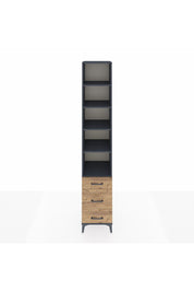 Hyperion Dolap 5 Raflı 3 Çekmeceli 44x44x243 Antrasit-Çam