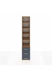 Hyperion Dolap 5 Raflı 3 Çekmeceli 44x44x243 Çam-Antrasit