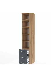 Hyperion Dolap 5 Raflı 3 Çekmeceli 44x44x243 Çam-Antrasit