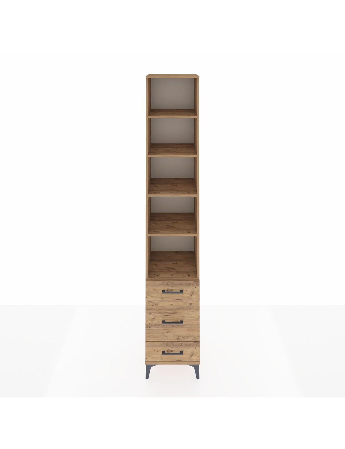 Hyperion Dolap 5 Raflı 3 Çekmeceli 44x44x243 Çam-Çam