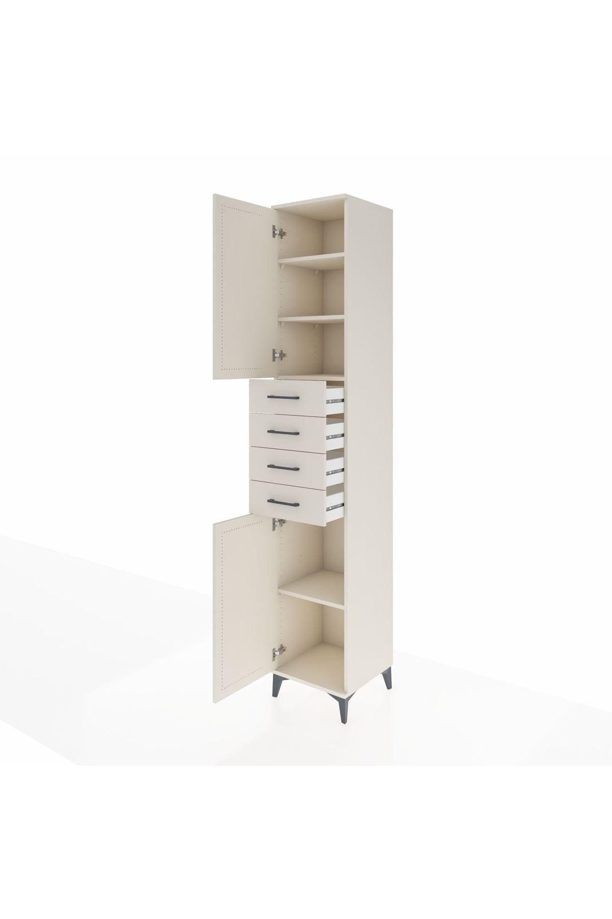 Hyperion Dolap 4 Raflı 4 Çekmeceli 2 Kapaklı 44x44x243 Aytaşı-Aytaşı