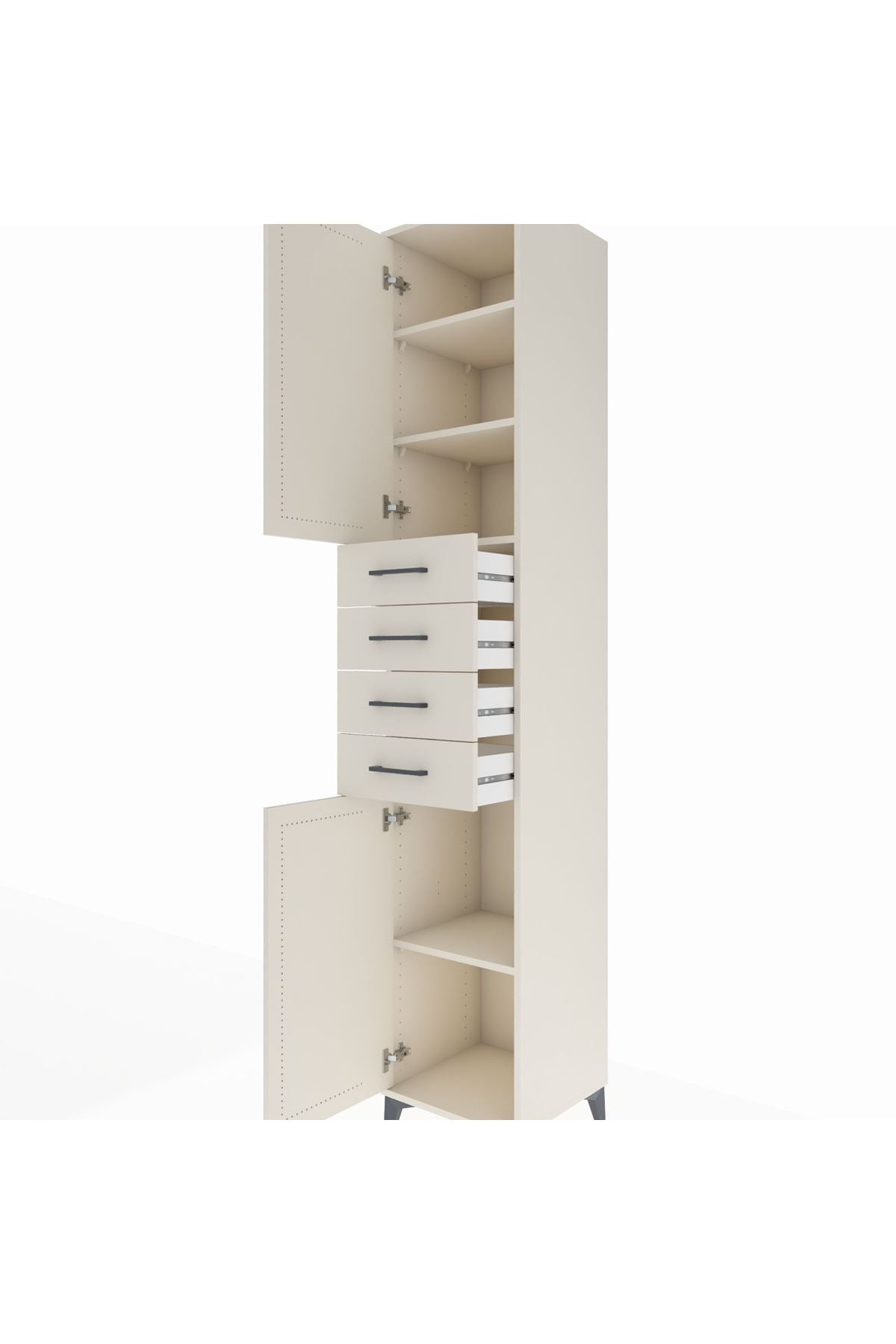 Hyperion Dolap 4 Raflı 4 Çekmeceli 2 Kapaklı 44x44x243 Aytaşı-Aytaşı