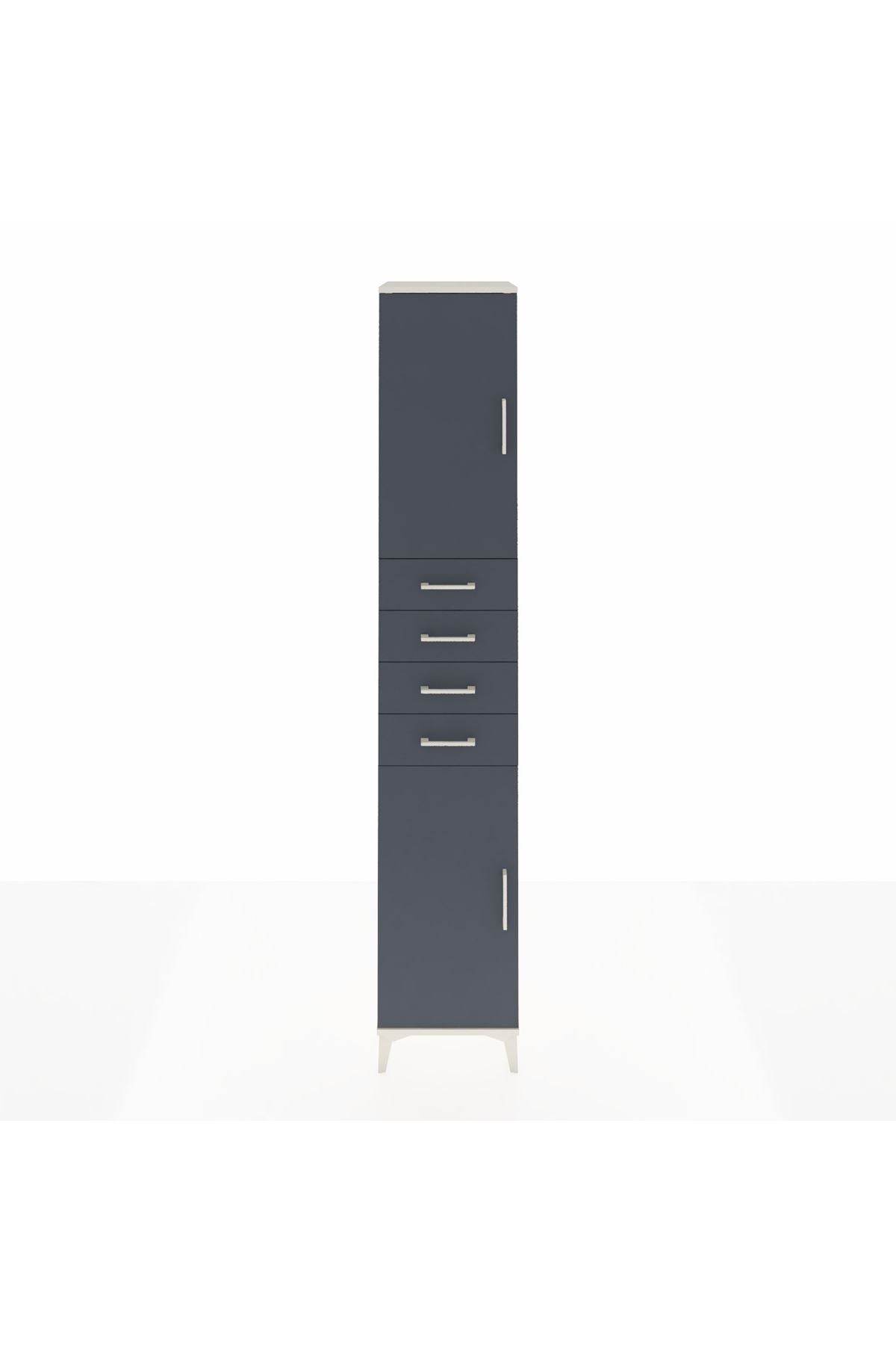 Hyperion Dolap 4 Raflı 4 Çekmeceli 2 Kapaklı 44x44x243 Aytaşı-Antrasit