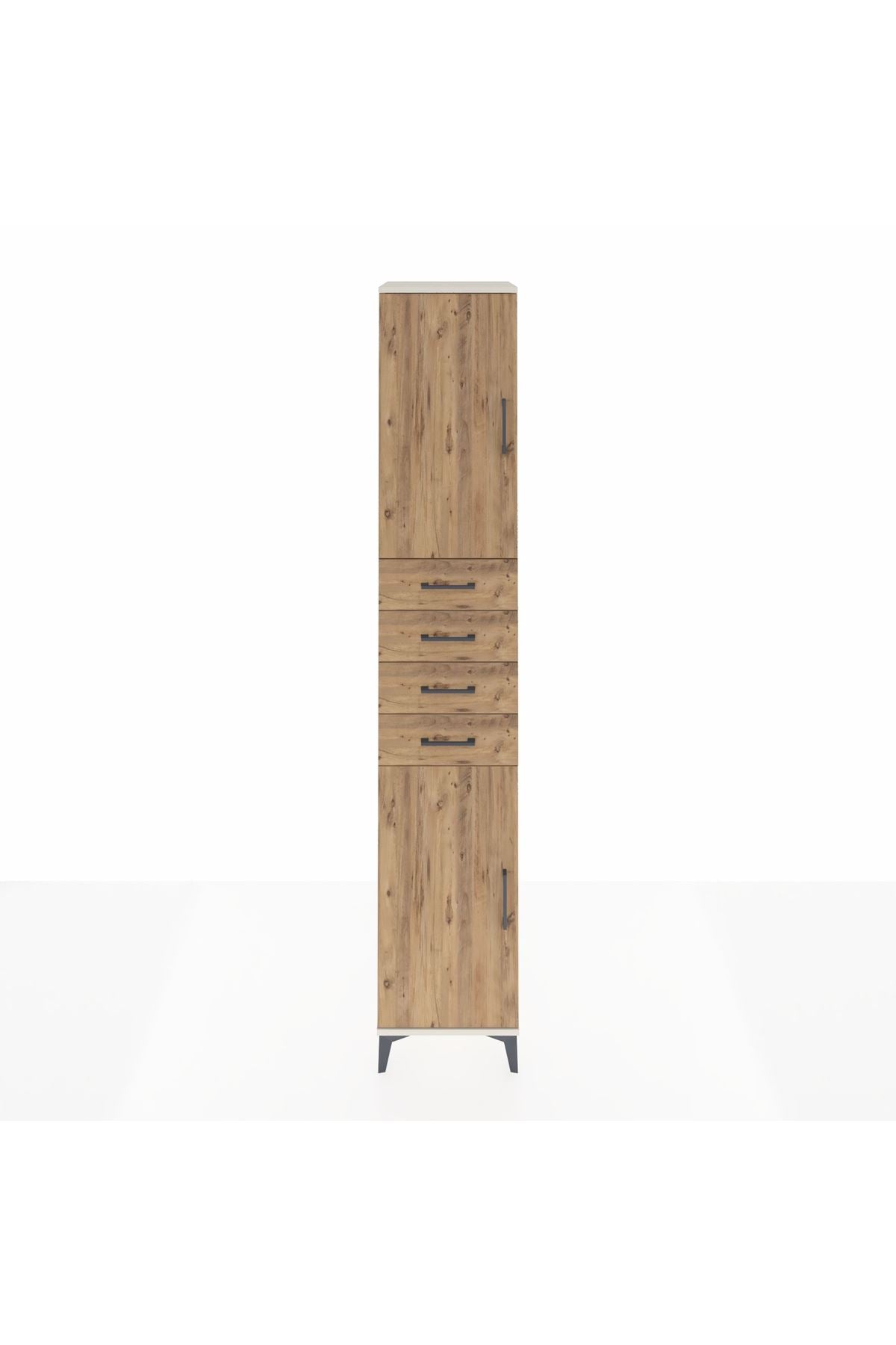 Hyperion Dolap 4 Raflı 4 Çekmeceli 2 Kapaklı 44x44x243 Aytaşı-Çam