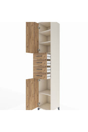 Hyperion Dolap 4 Raflı 4 Çekmeceli 2 Kapaklı 44x44x243 Aytaşı-Çam