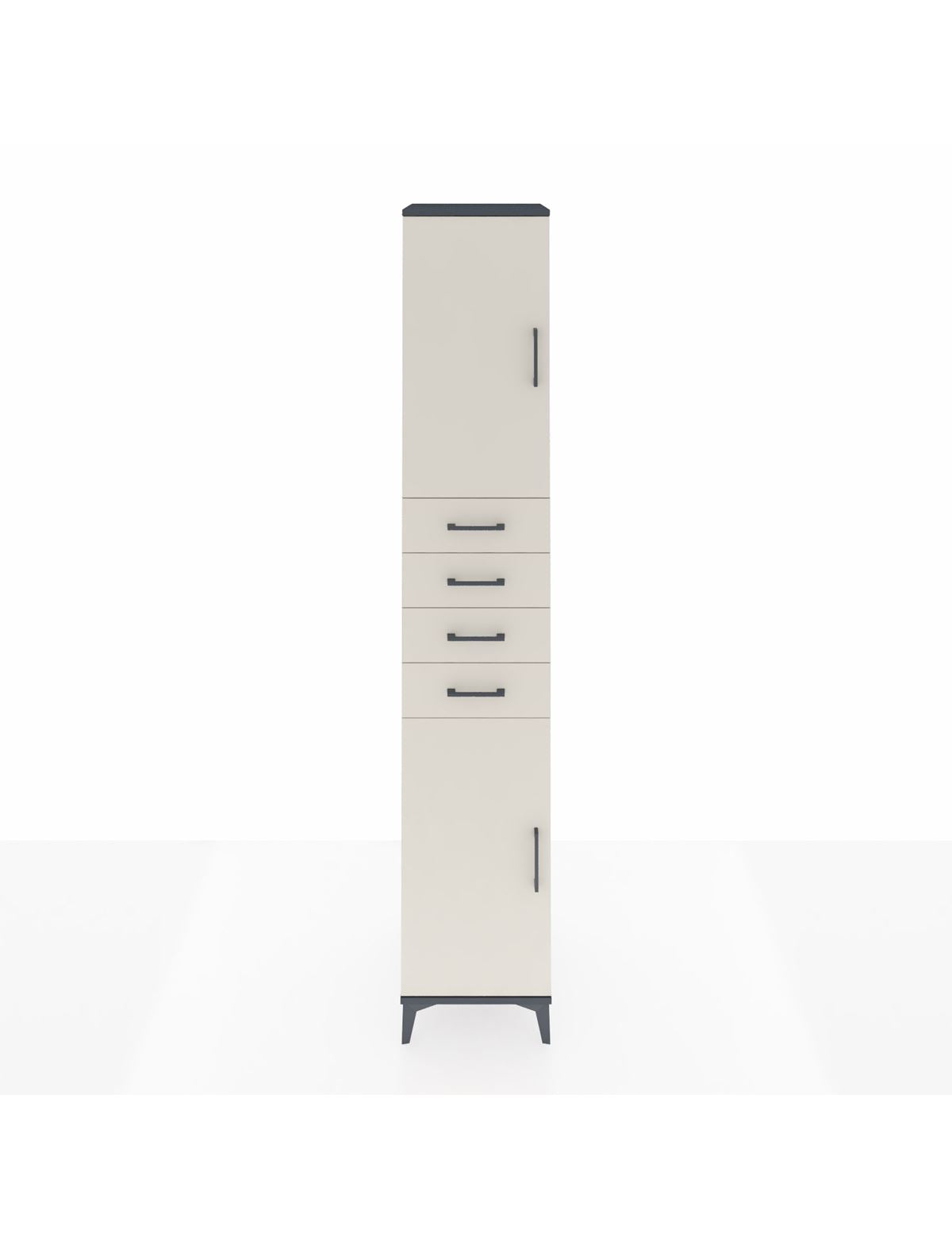 Hyperion Dolap 4 Raflı 4 Çekmeceli 2 Kapaklı 44x44x243 Antrasit-Aytaşı