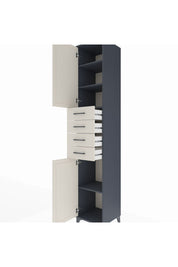 Hyperion Dolap 4 Raflı 4 Çekmeceli 2 Kapaklı 44x44x243 Antrasit-Aytaşı