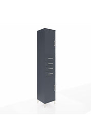 Hyperion Dolap 4 Raflı 4 Çekmeceli 2 Kapaklı 44x44x243 Antrasit-Antrasit