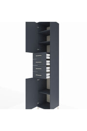 Hyperion Dolap 4 Raflı 4 Çekmeceli 2 Kapaklı 44x44x243 Antrasit-Antrasit