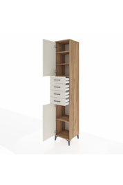 Hyperion Dolap 4 Raflı 4 Çekmeceli 2 Kapaklı 44x44x243 Çam-Aytaşı