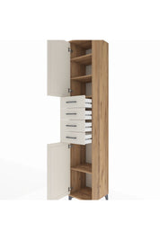 Hyperion Dolap 4 Raflı 4 Çekmeceli 2 Kapaklı 44x44x243 Çam-Aytaşı