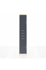 Hyperion Dolap 4 Raflı 4 Çekmeceli 2 Kapaklı 44x44x243 Çam-Antrasit